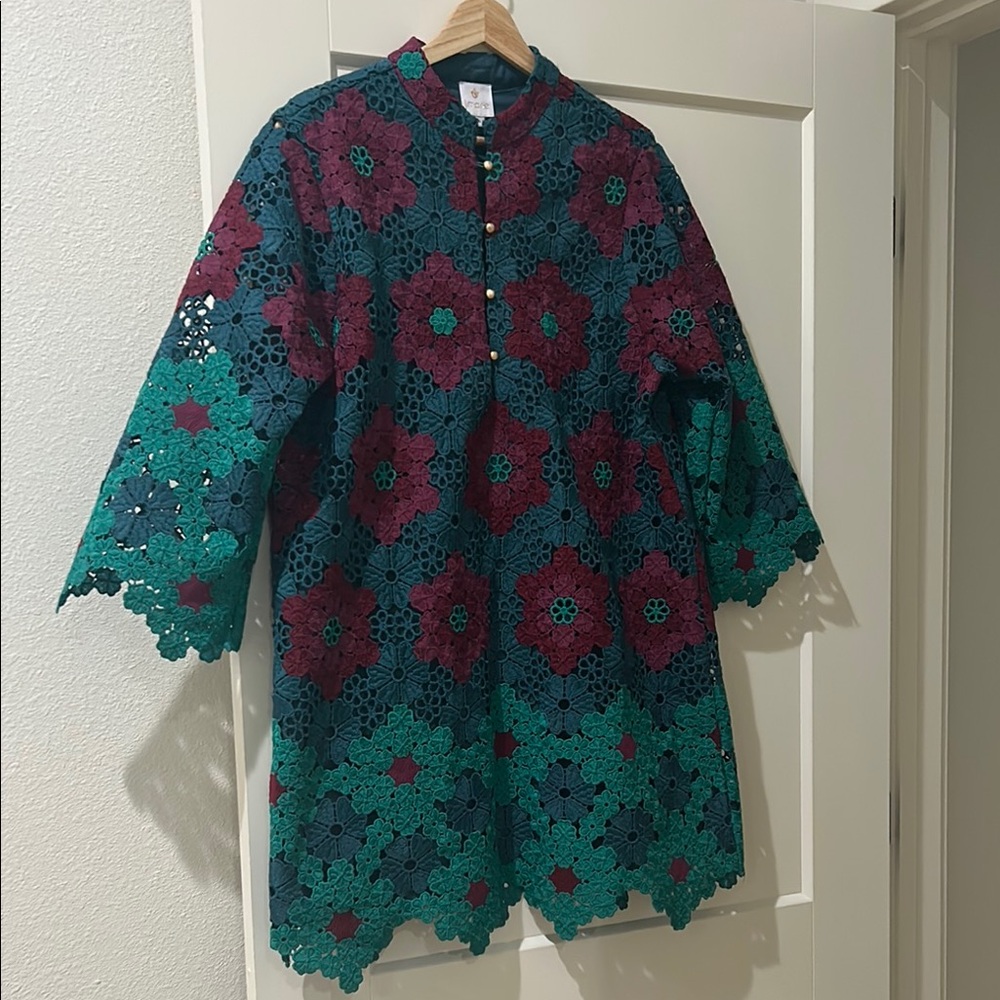 J. Marie Floral Lace Long Sleeve Dress